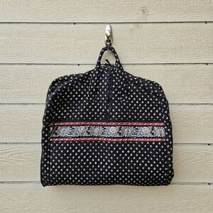 Vera Bradley quilted cotton hanging garment bag black and red medallion print
